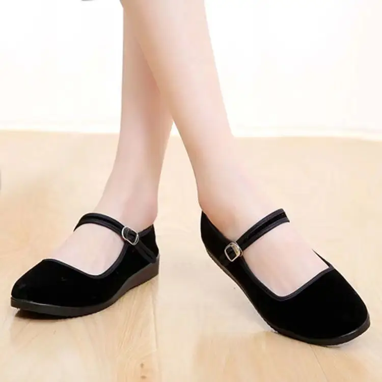 Spring new old Beijing cloth shoes non-slip flat etiquette shoes black dance shoes work shoes casual women's shoes — feature 6