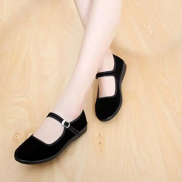 Spring new old Beijing cloth shoes non-slip flat etiquette shoes black dance shoes work shoes casual women's shoes — feature 7