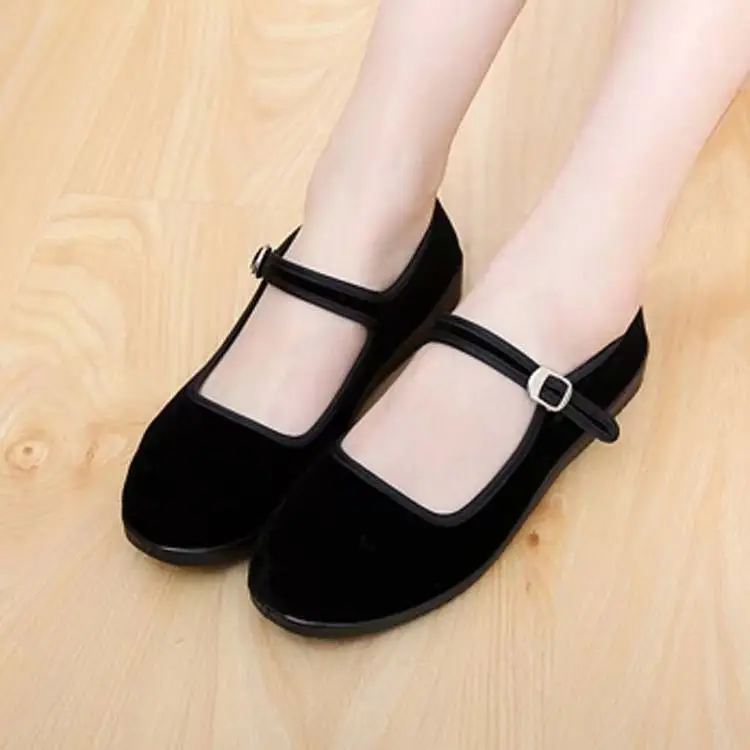 Spring new old Beijing cloth shoes non-slip flat etiquette shoes black dance shoes work shoes casual women's shoes — feature 8