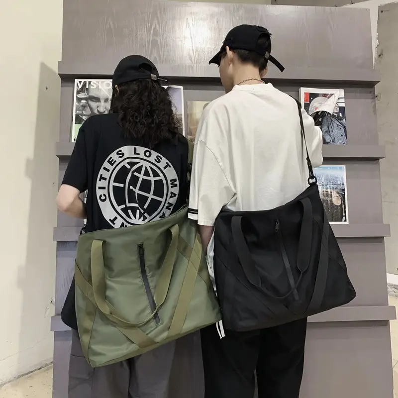 Green Black Travel Messenger Bag Set for Couples - Image 2