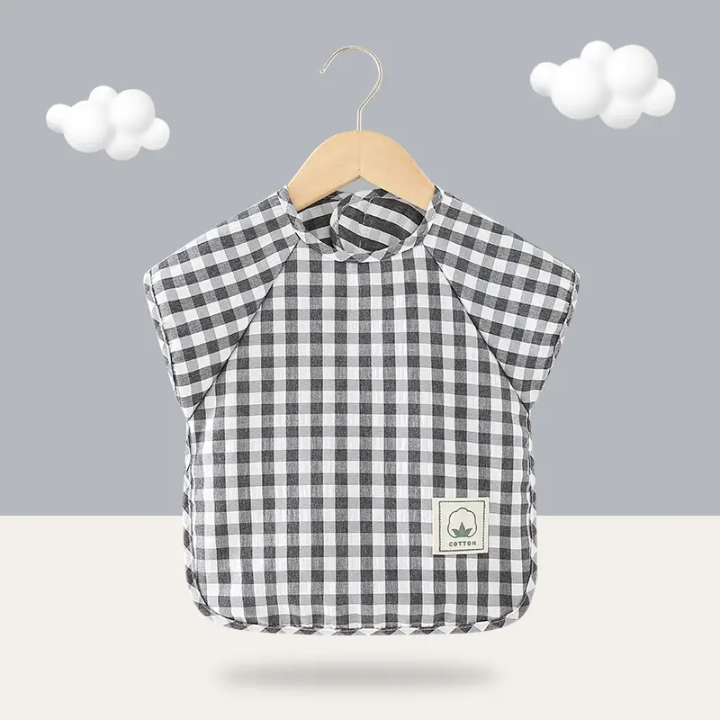 Baby's Cotton Gingham Dinner Cover Bib - Image 10