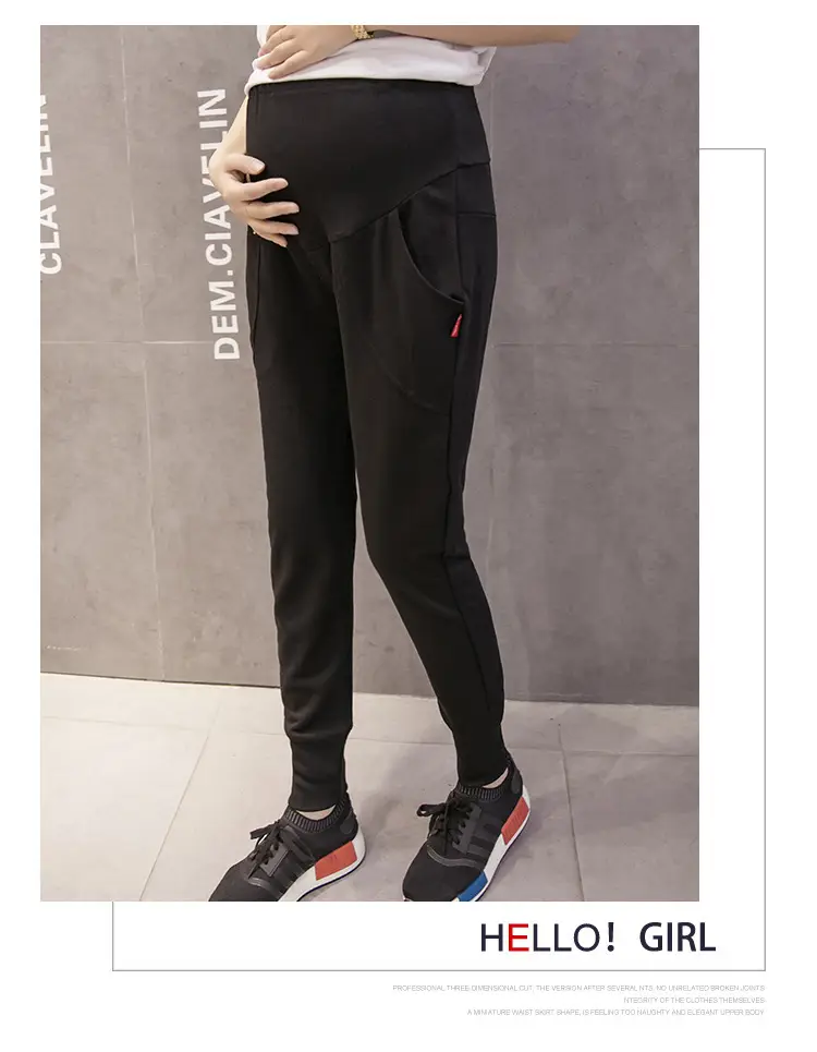 Pregnant Women's Grey Belly Support Pants with Comfortable Sleeves — feature 20