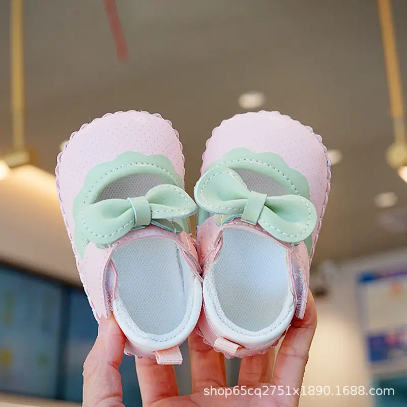 Pink Bow Toddler Shoes 0-1 Year Old Anti-Slip