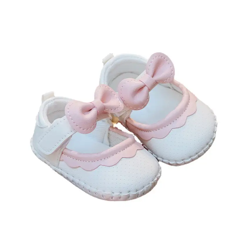 Pink Bow Toddler Shoes 0-1 Year Old Anti-Slip