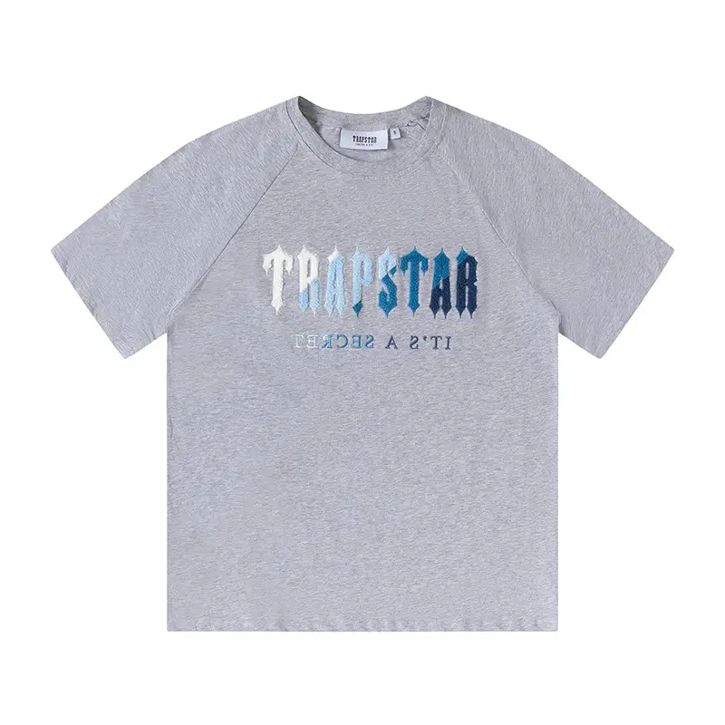 Cross-Border Trapstar T-Shirt Grey Short Sleeve - Image 12