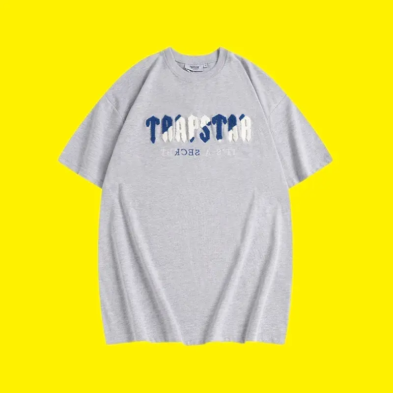 Cross-Border Trapstar T-Shirt Grey Short Sleeve - Image 25