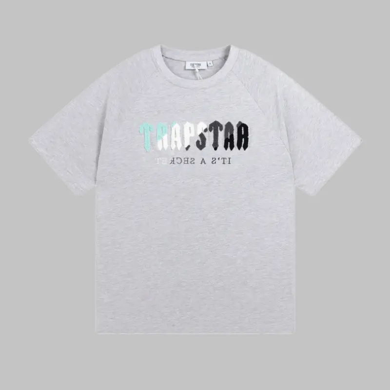 Cross-Border Trapstar T-Shirt Grey Short Sleeve - Image 33