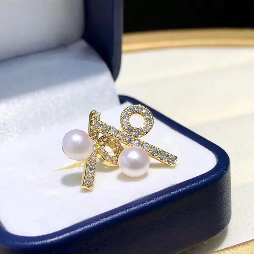 14K Gold Pearl Earrings for Women - Image 3