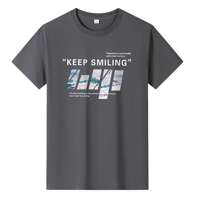 Men Printed T-Shirt Grey Summer 2024