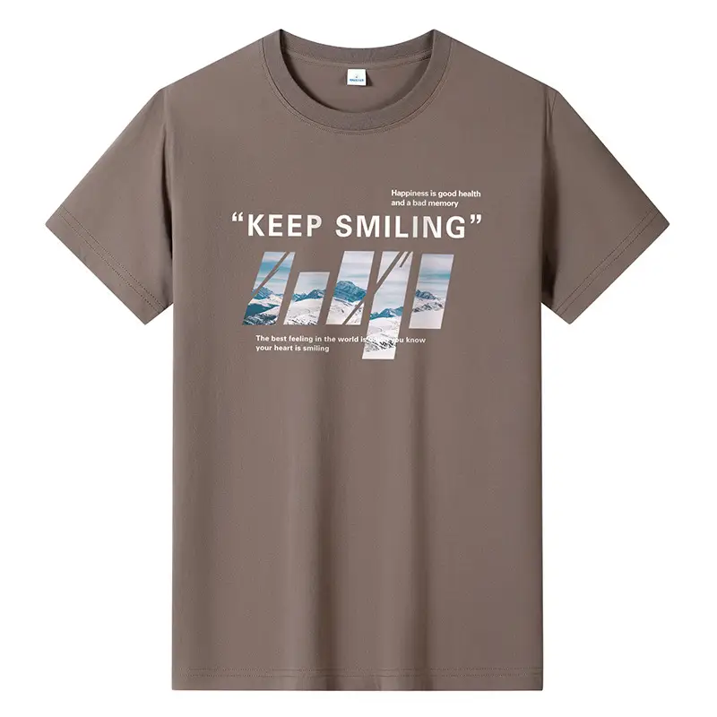 Men Printed T-Shirt Grey Summer 2024