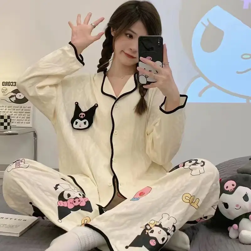 Women's Long Sleeve Floral Pajamas Autumn Spring - Image 11