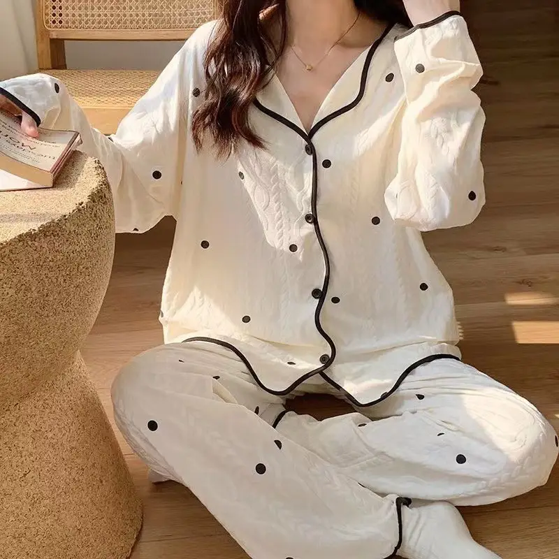 Women's Long Sleeve Floral Pajamas Autumn Spring - Image 18