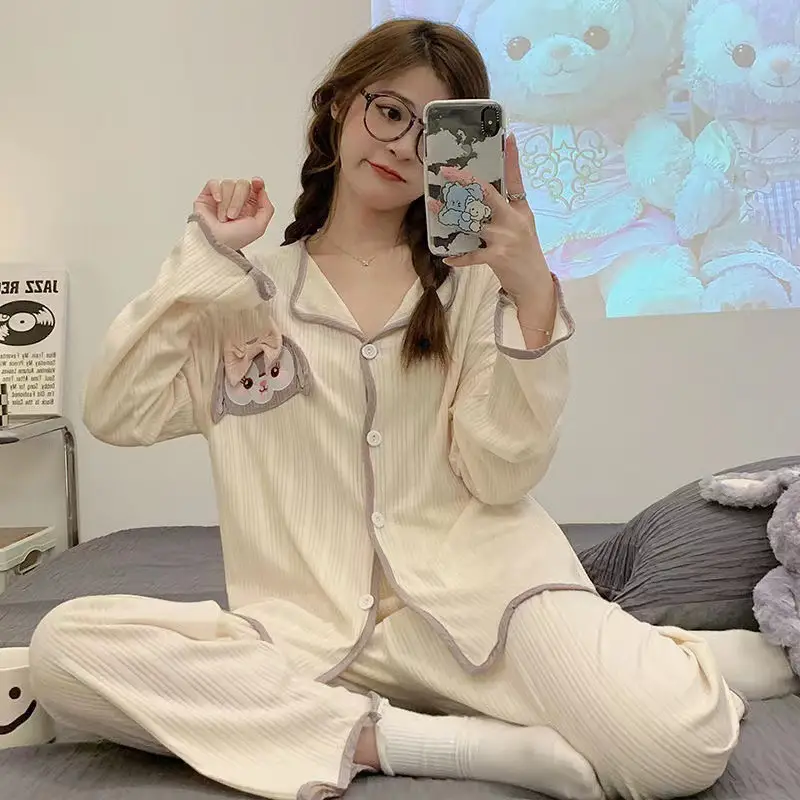Women's Long Sleeve Floral Pajamas Autumn Spring - Image 32