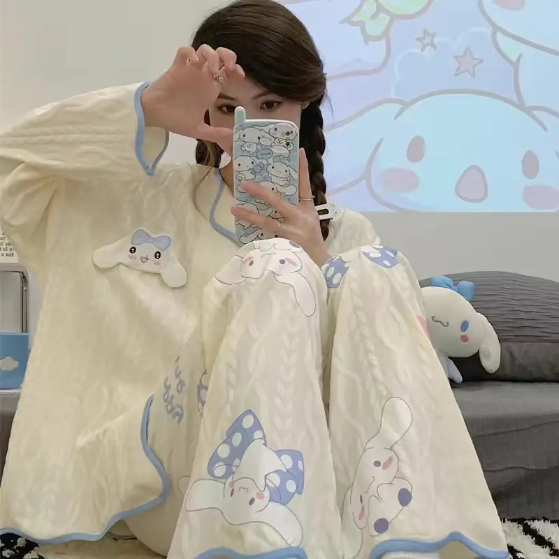 Women's Long Sleeve Floral Pajamas Autumn Spring - Image 4