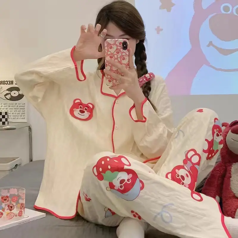 Women's Long Sleeve Floral Pajamas Autumn Spring - Image 5