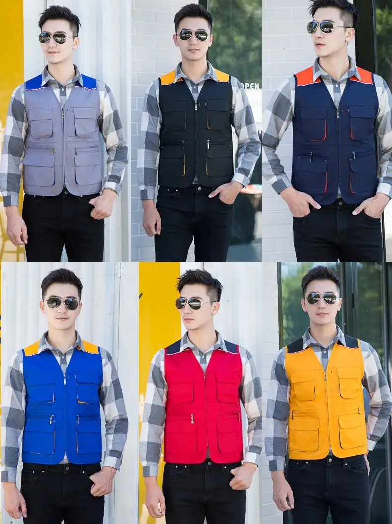 Men Black Vest with Reflective Detail for Office & Construction - Image 27