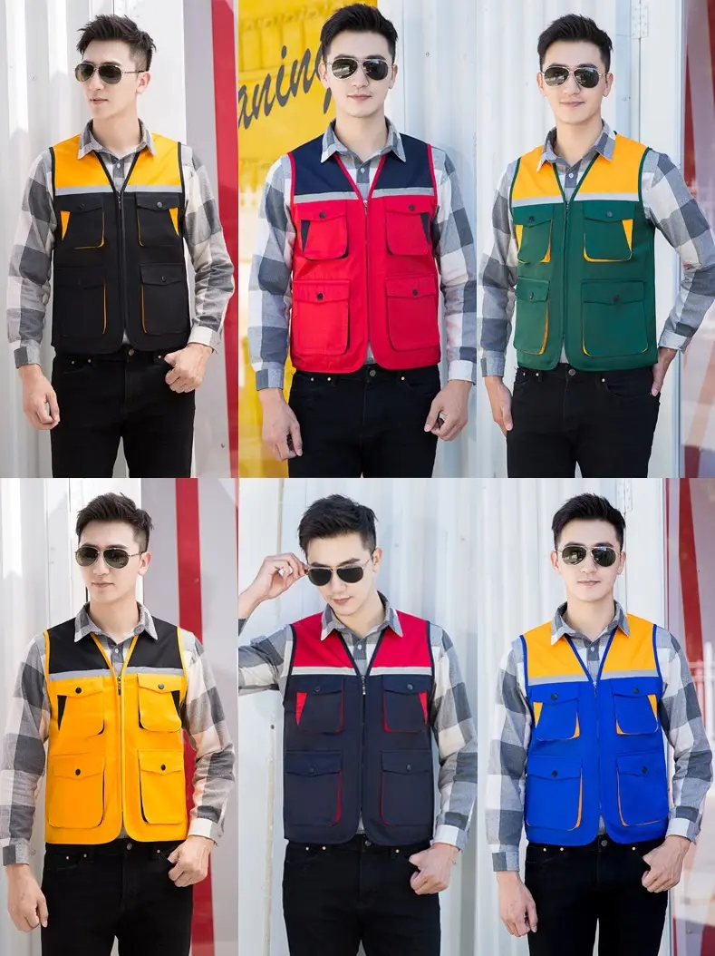Men Black Vest with Reflective Detail for Office & Construction - Image 28