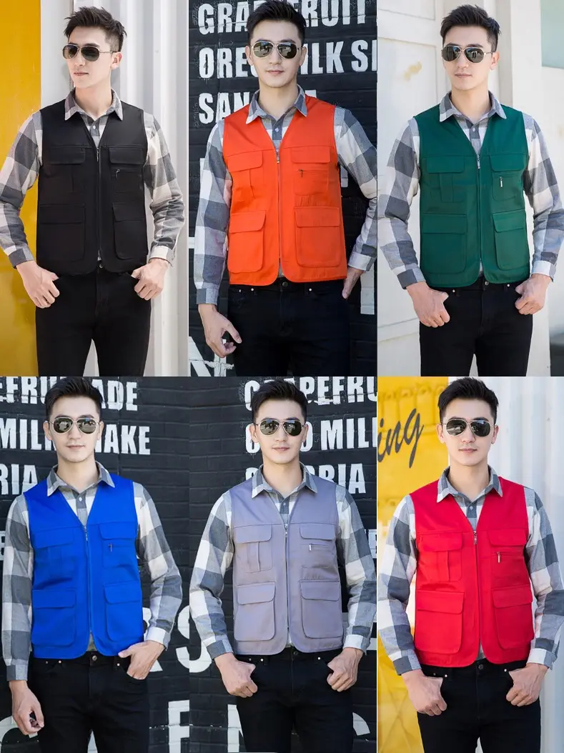 Men Black Vest with Reflective Detail for Office & Construction - Image 29