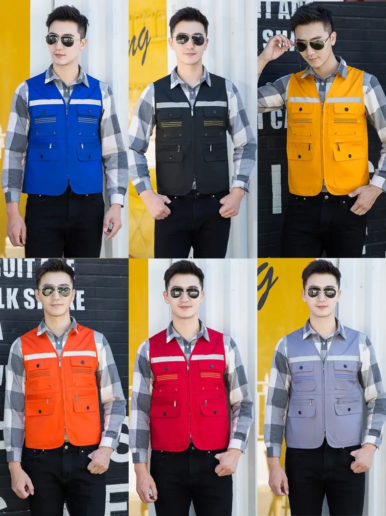 Men Black Vest with Reflective Detail for Office & Construction - Image 30