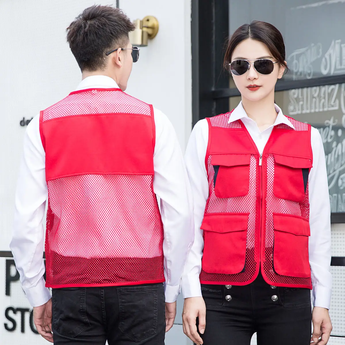 Men Black Vest with Reflective Detail for Office & Construction - Image 21