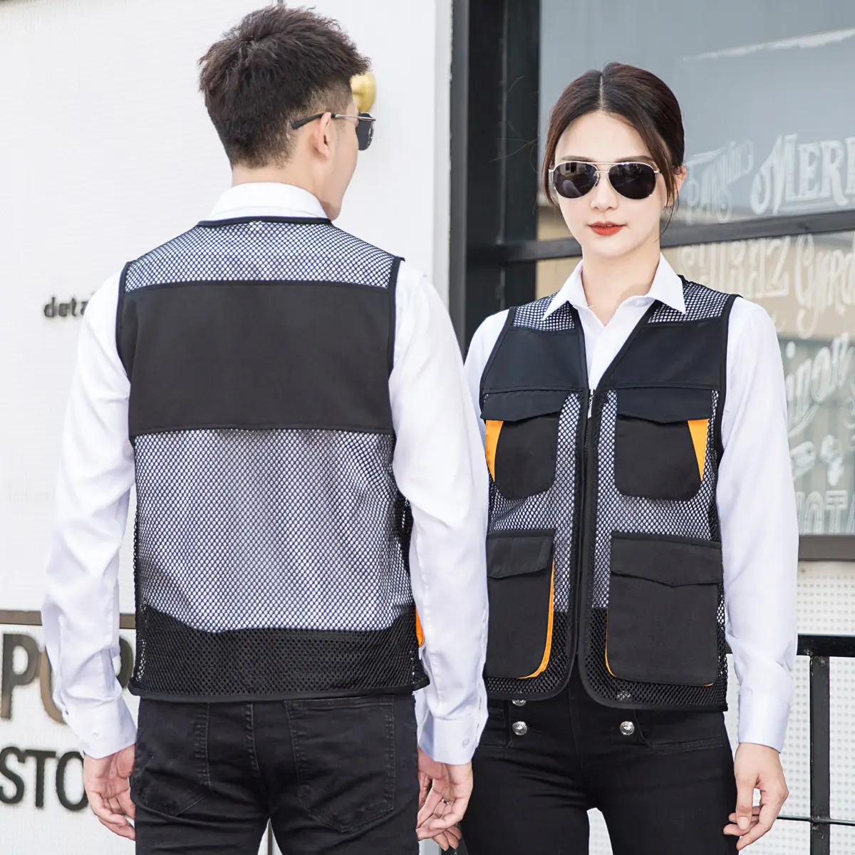 Men Black Vest with Reflective Detail for Office & Construction - Image 22