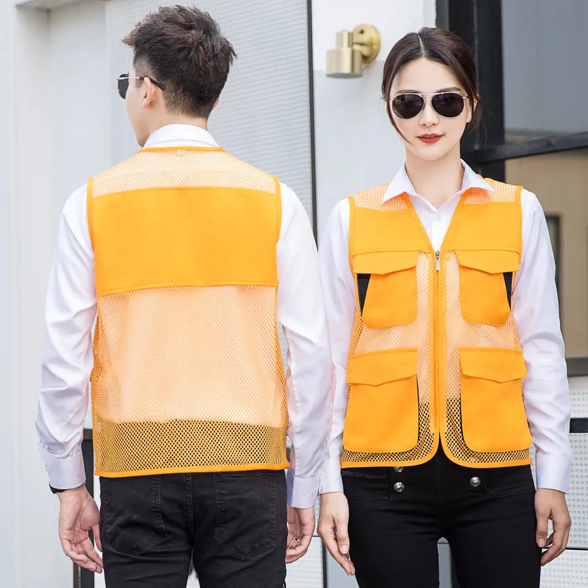 Men Black Vest with Reflective Detail for Office & Construction - Image 24