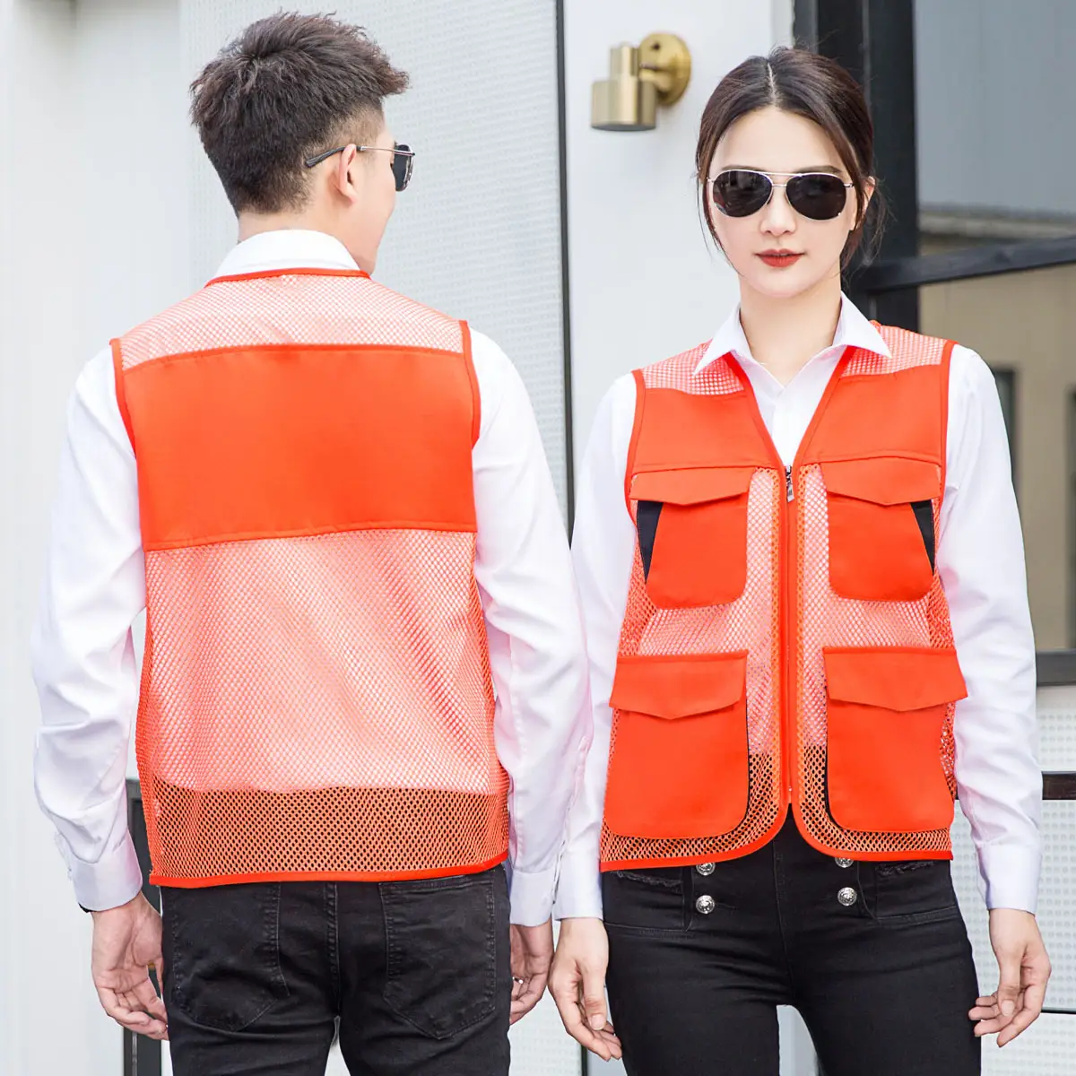 Men Black Vest with Reflective Detail for Office & Construction - Image 25
