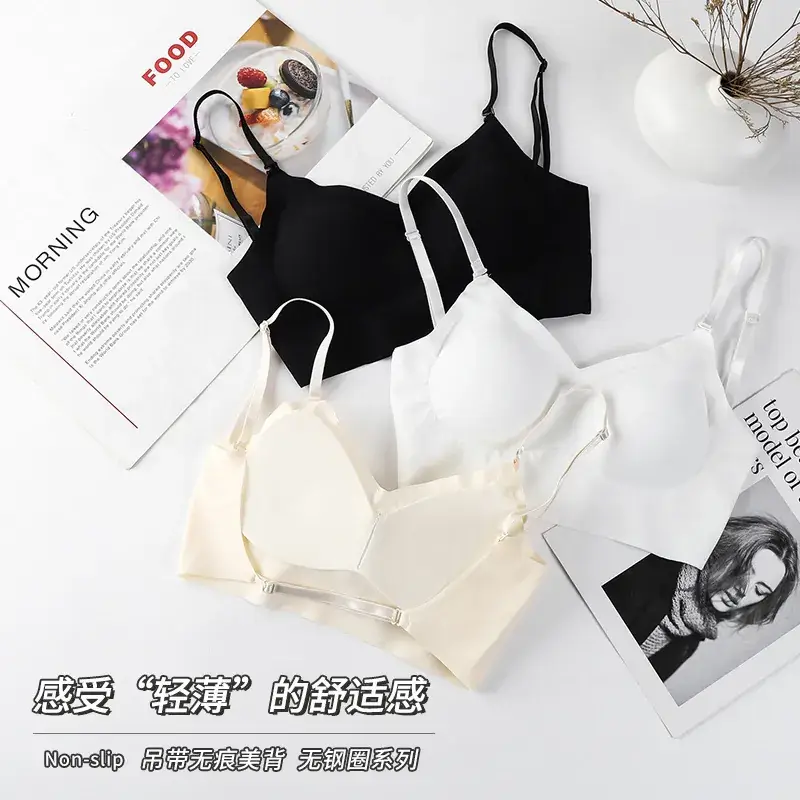 Women's Seamless Push Up Bra Black White Cream - Image 5