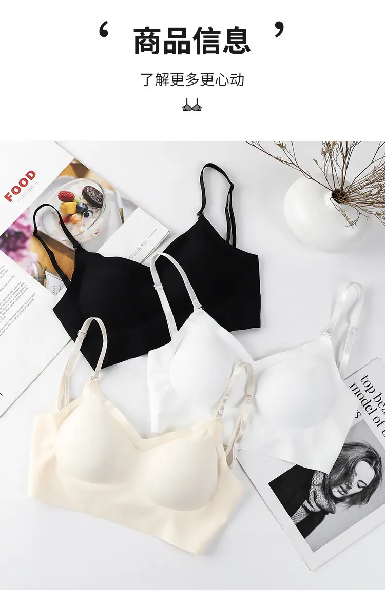 Women's Seamless Push Up Bra Black White Cream — feature 11