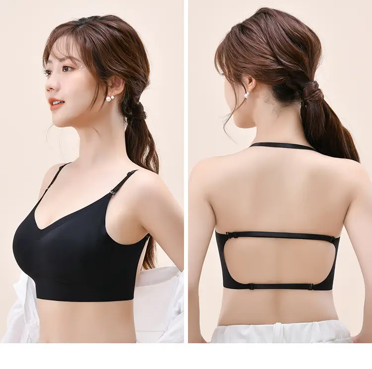 Women's Seamless Push Up Bra Black White Cream — feature 16