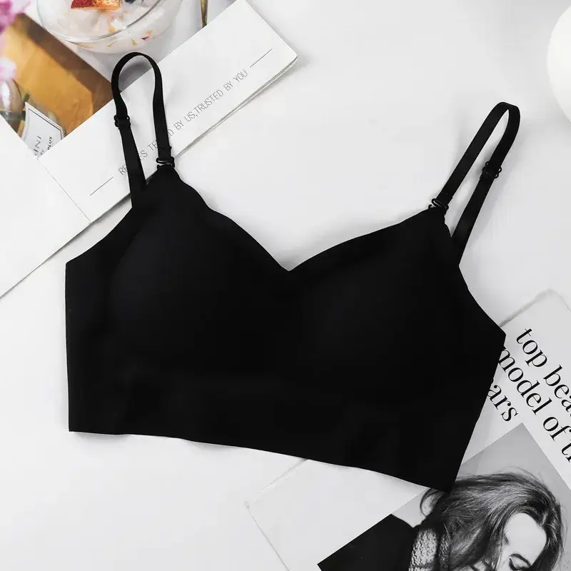 Women's Seamless Push Up Bra Black White Cream - Image 2