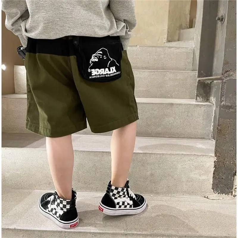 Boys' Green Casual Shorts Mid-Length Korean Style 2026 - Image 4
