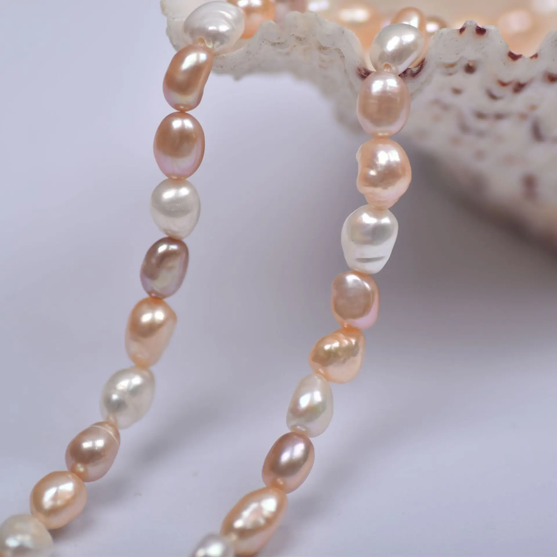 7-8mm Natural Freshwater Pearl Baroque Jewelry - Image 4