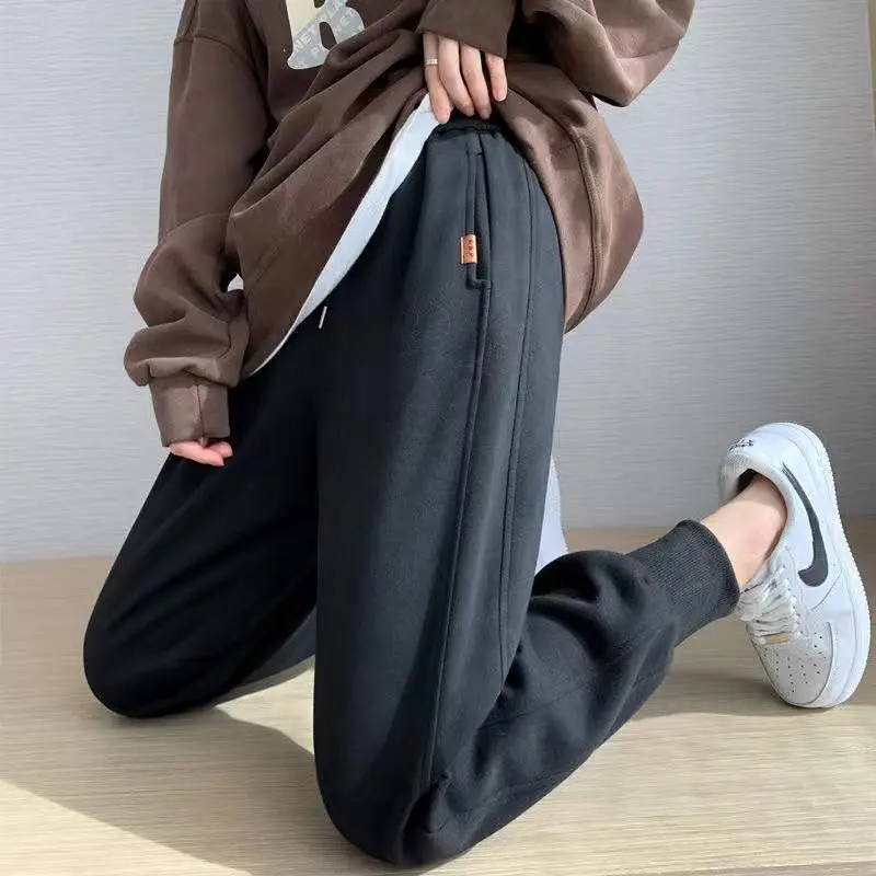 Women Grey Ankle-Tied Sweatpants Slimming Casual Pants - Image 7
