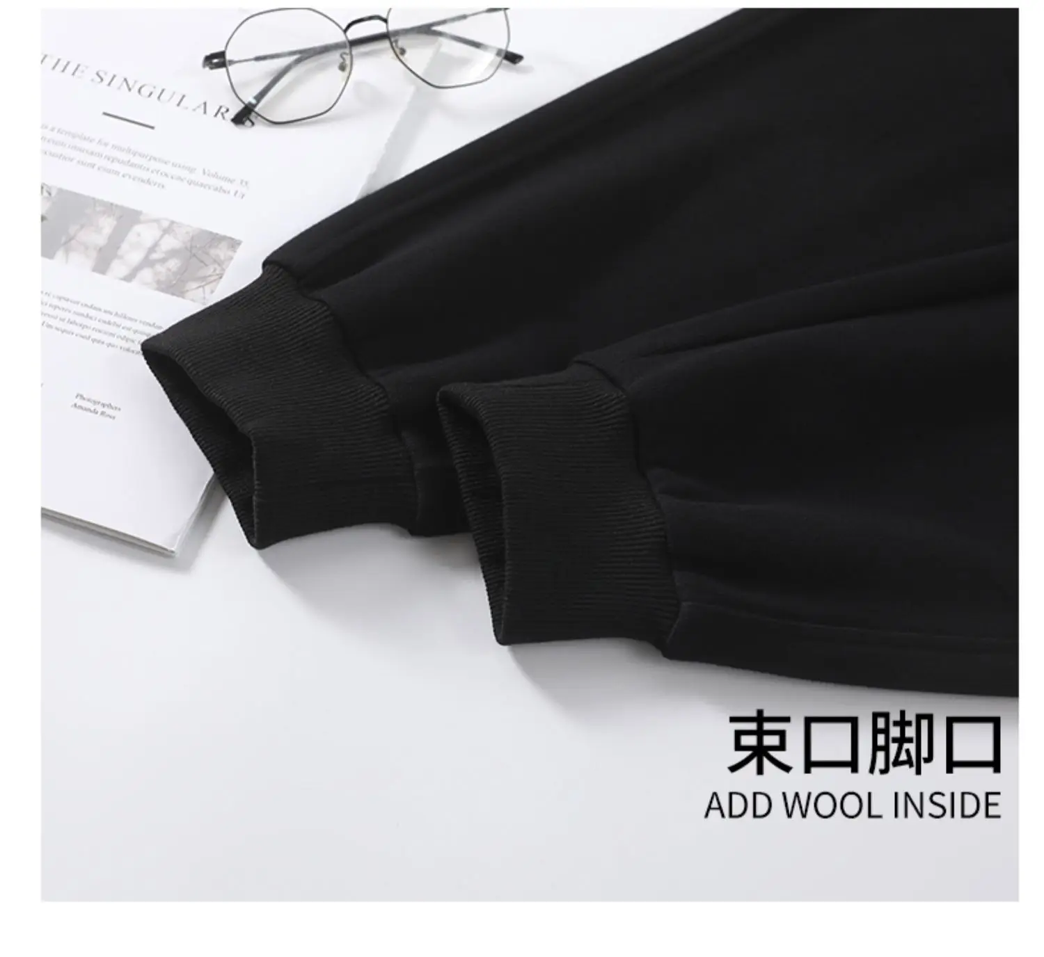 Women Grey Ankle-Tied Sweatpants Slimming Casual Pants — feature 12