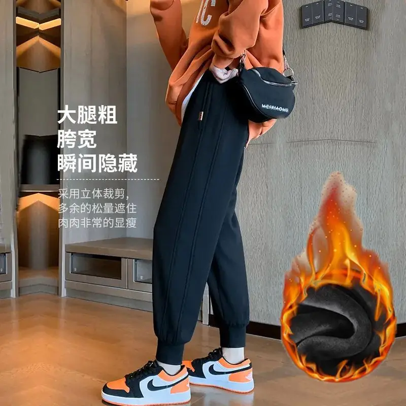 Women Grey Ankle-Tied Sweatpants Slimming Casual Pants - Image 4