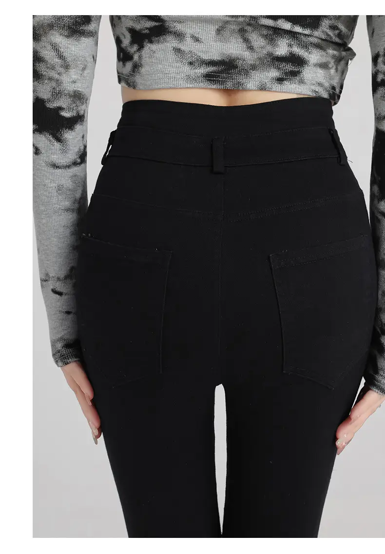 Black Ripped High Waist Skinny Jeans for Women — feature 12