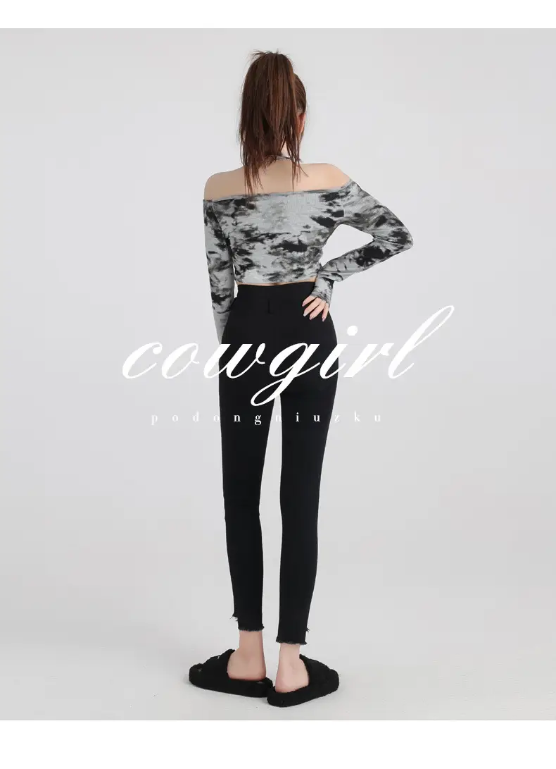 Black Ripped High Waist Skinny Jeans for Women — feature 14