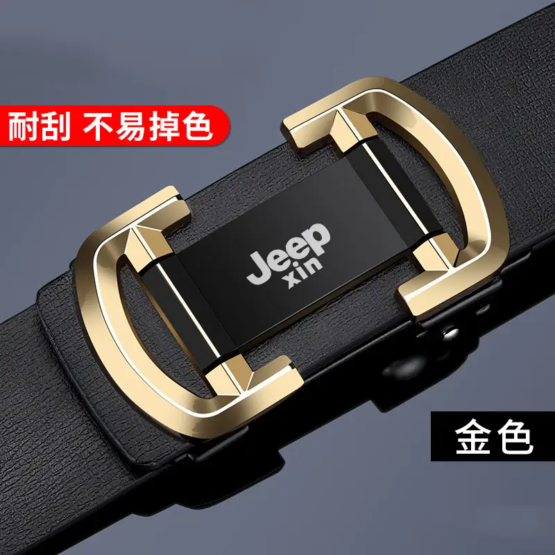 Jeepxin Men's Gold Buckle Leather Belt - Image 3
