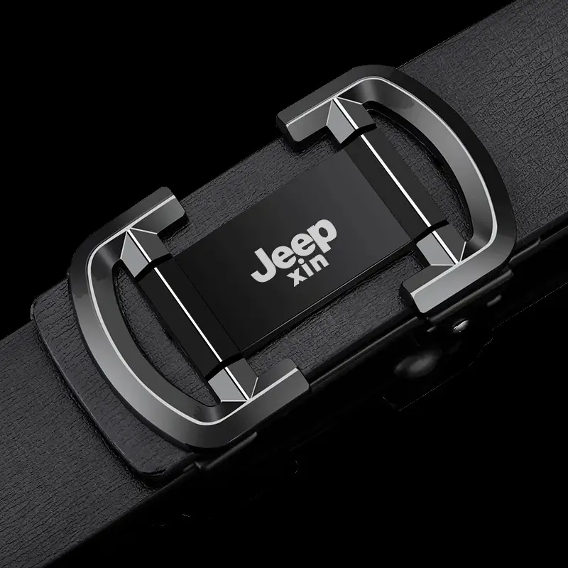 Jeepxin Men's Gold Buckle Leather Belt - Image 2