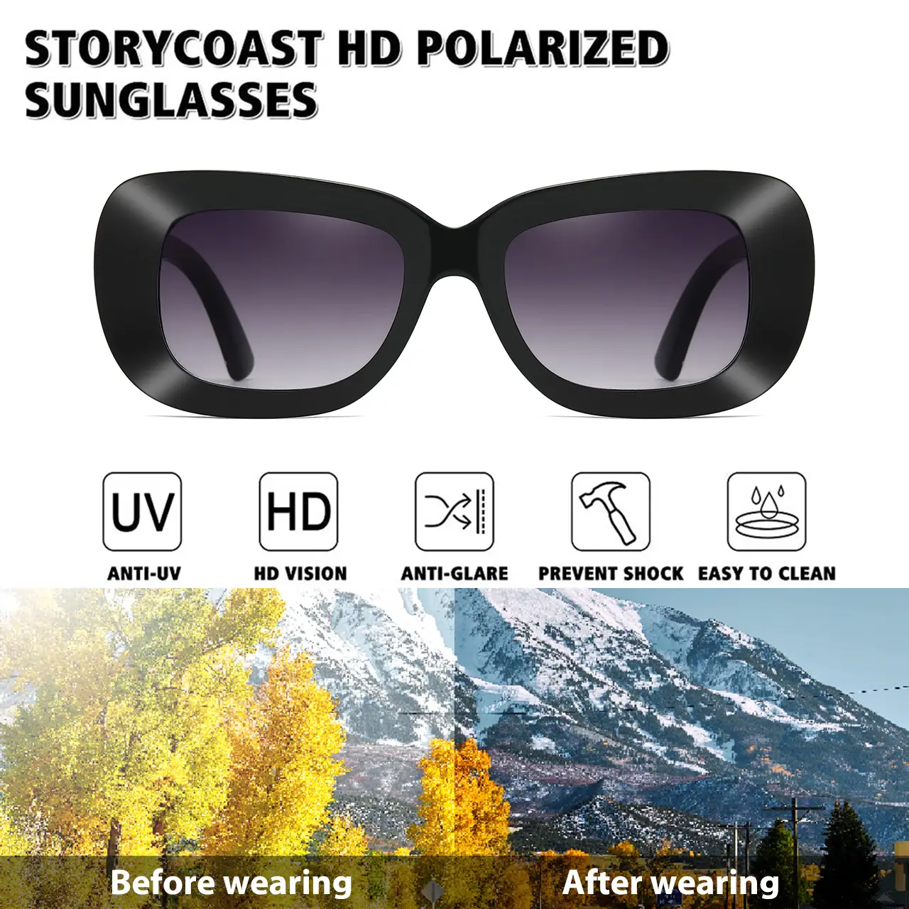 Green Square Sunglasses with Black Lens - Image 10