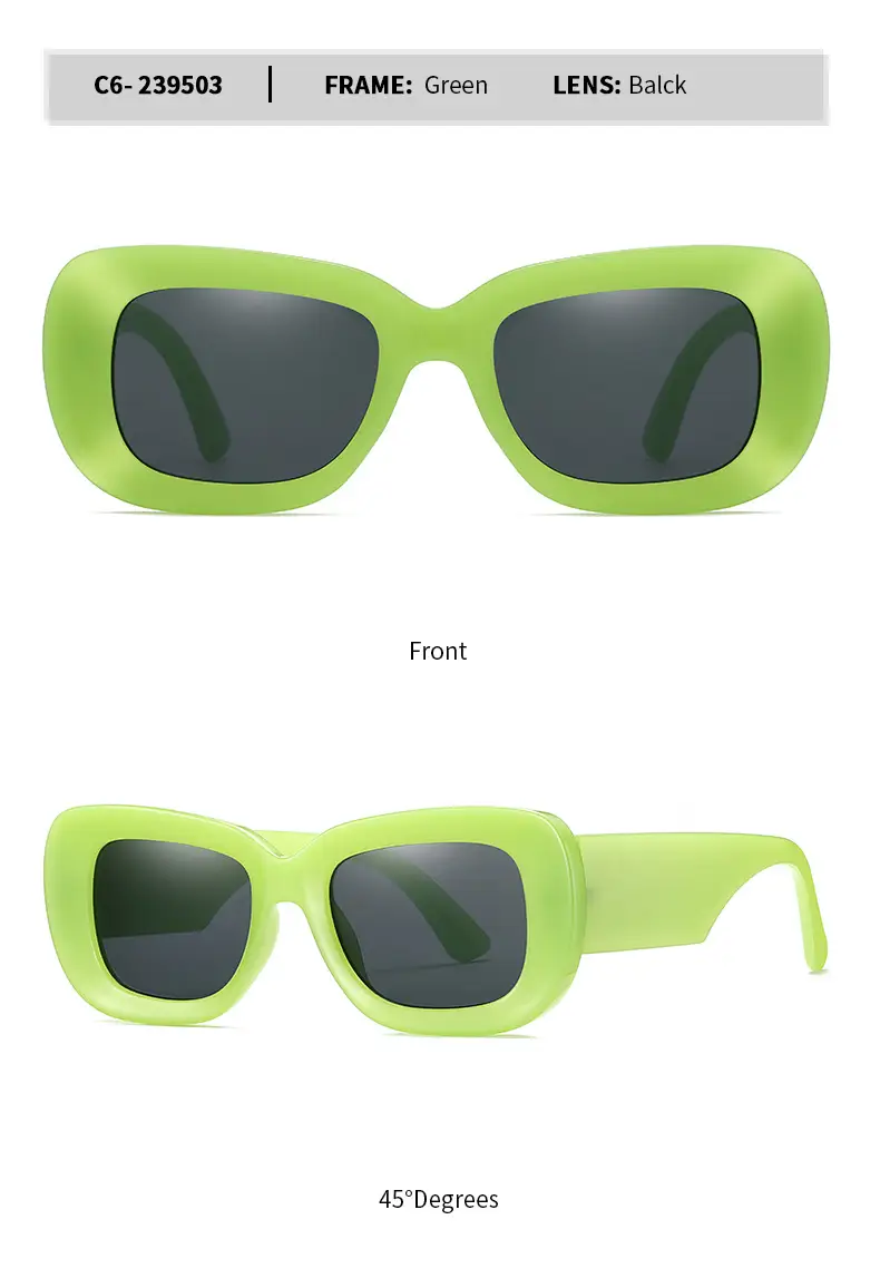 Green Square Sunglasses with Black Lens β feature 18