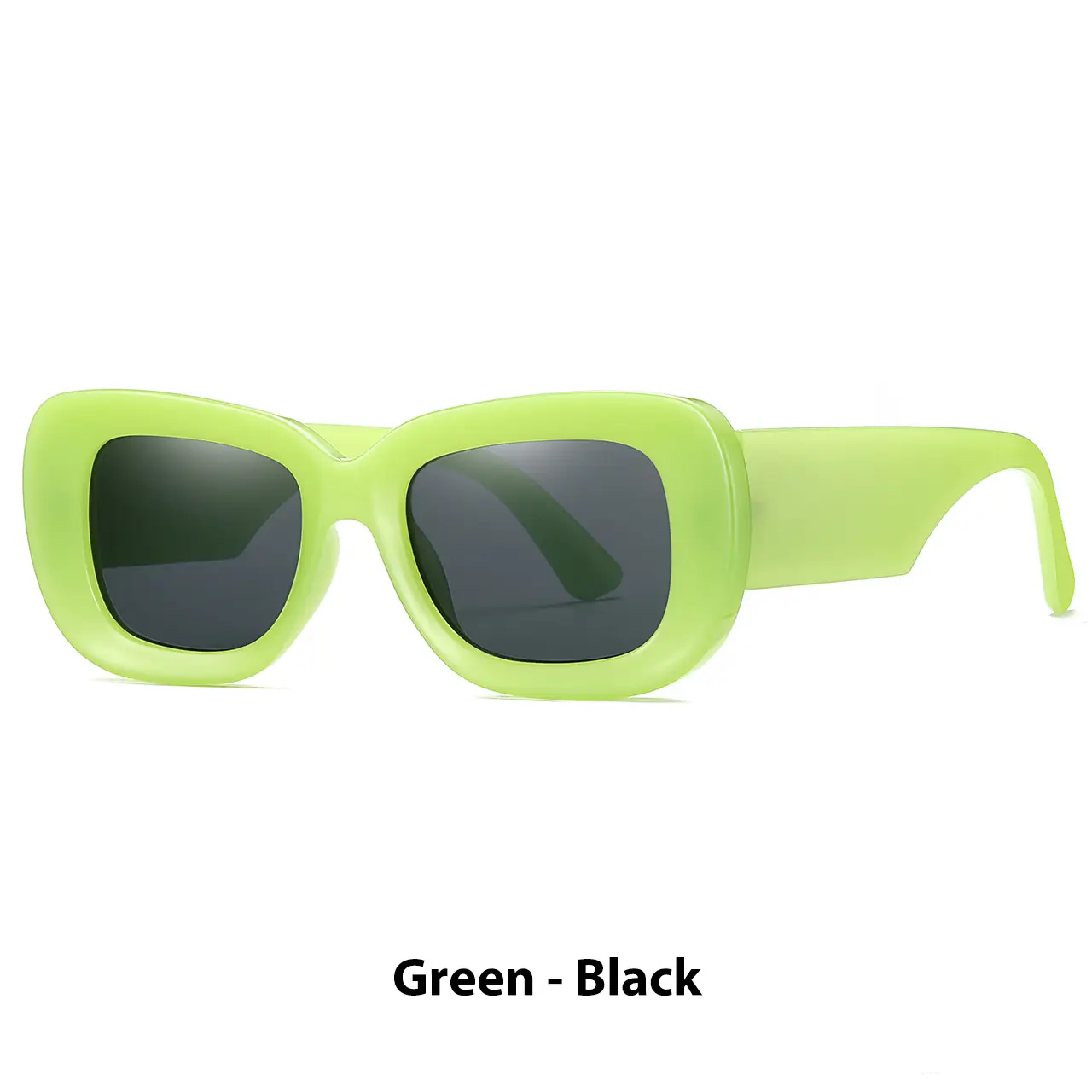 Green Square Sunglasses with Black Lens - Image 5