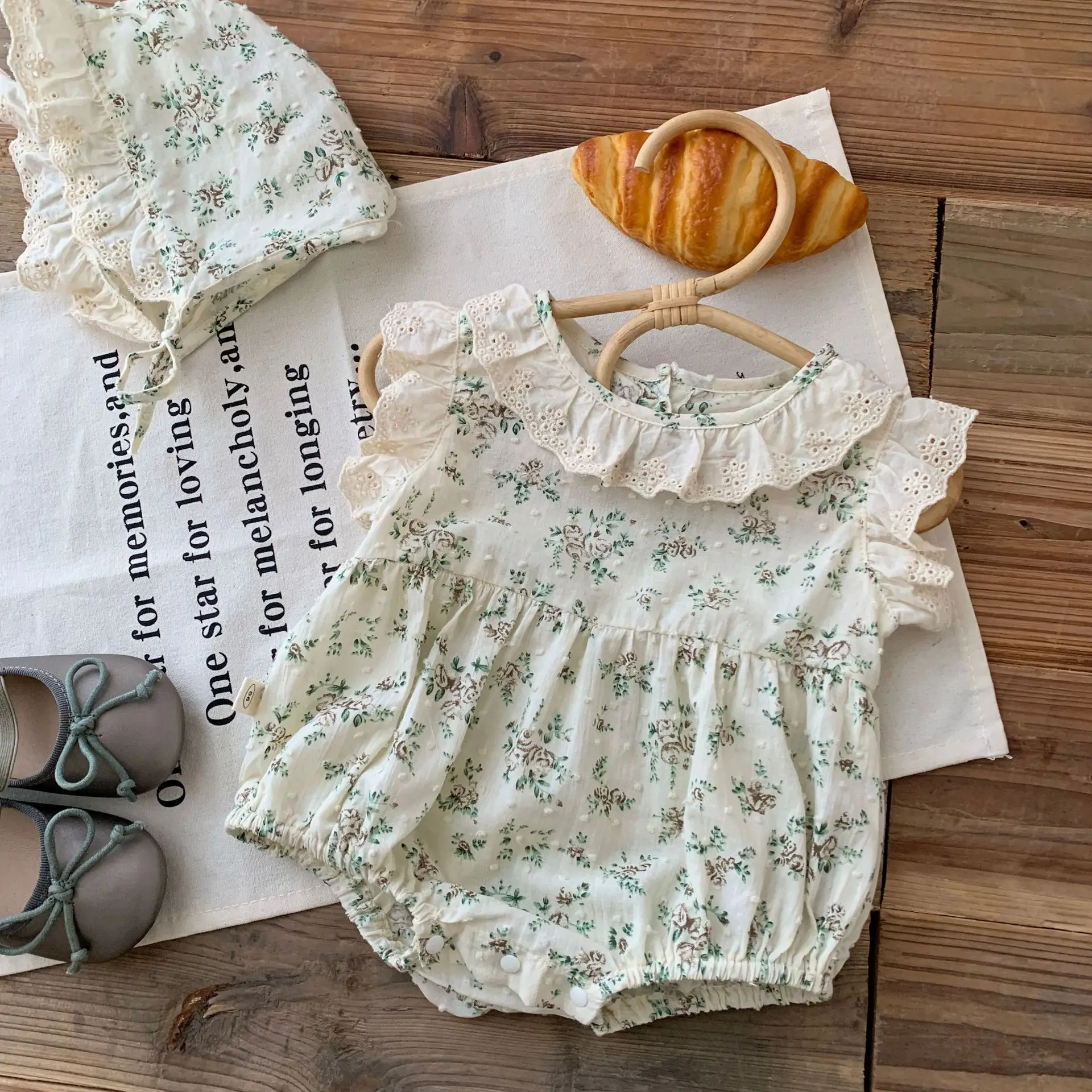 Baby Floral Bag Hat Set 0-2 Summer South Korea - Image 3
