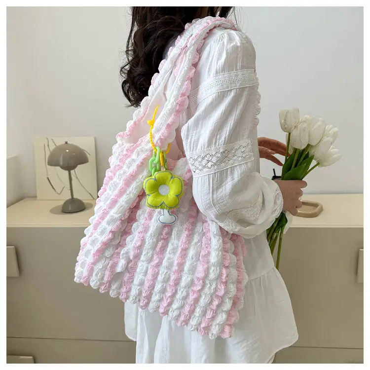 Pink Bubble Tote Bag for Women Spring Summer — feature 12