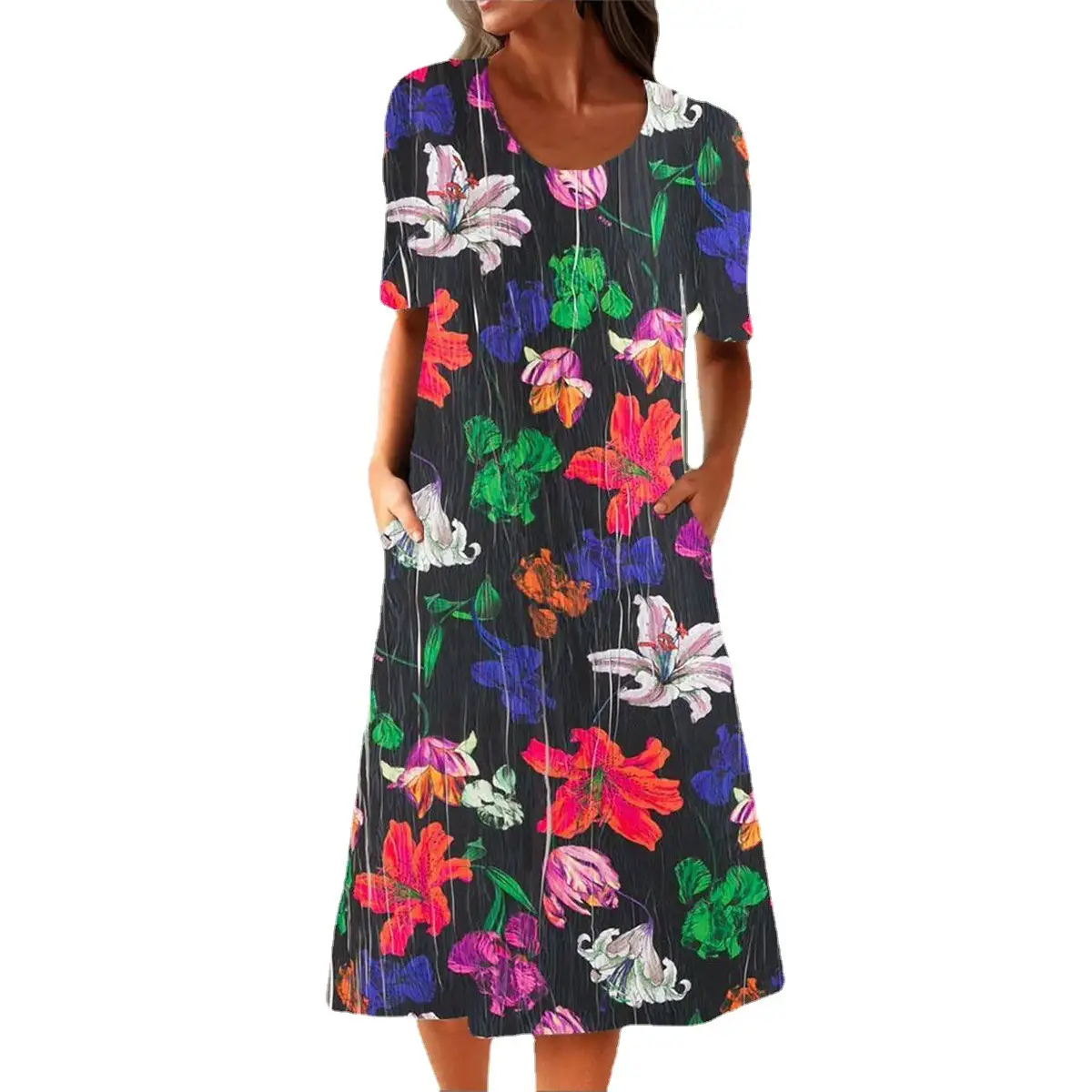 Women Floral Print V-Neck Dress 2023 Summer - Image 10