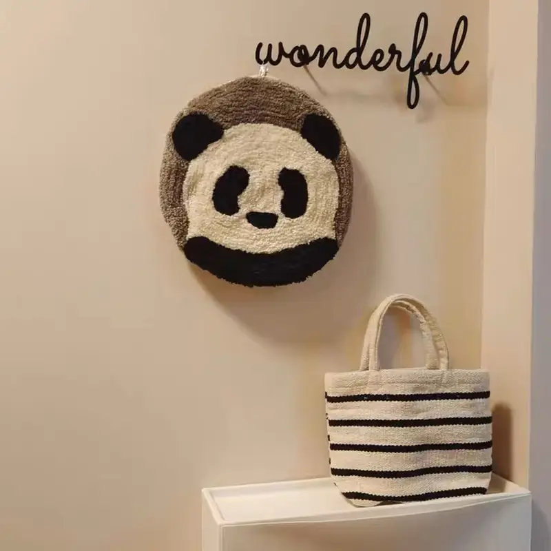 Women's Knitted Striped Shoulder Tote Bag with Cute Pom Pom — feature 6