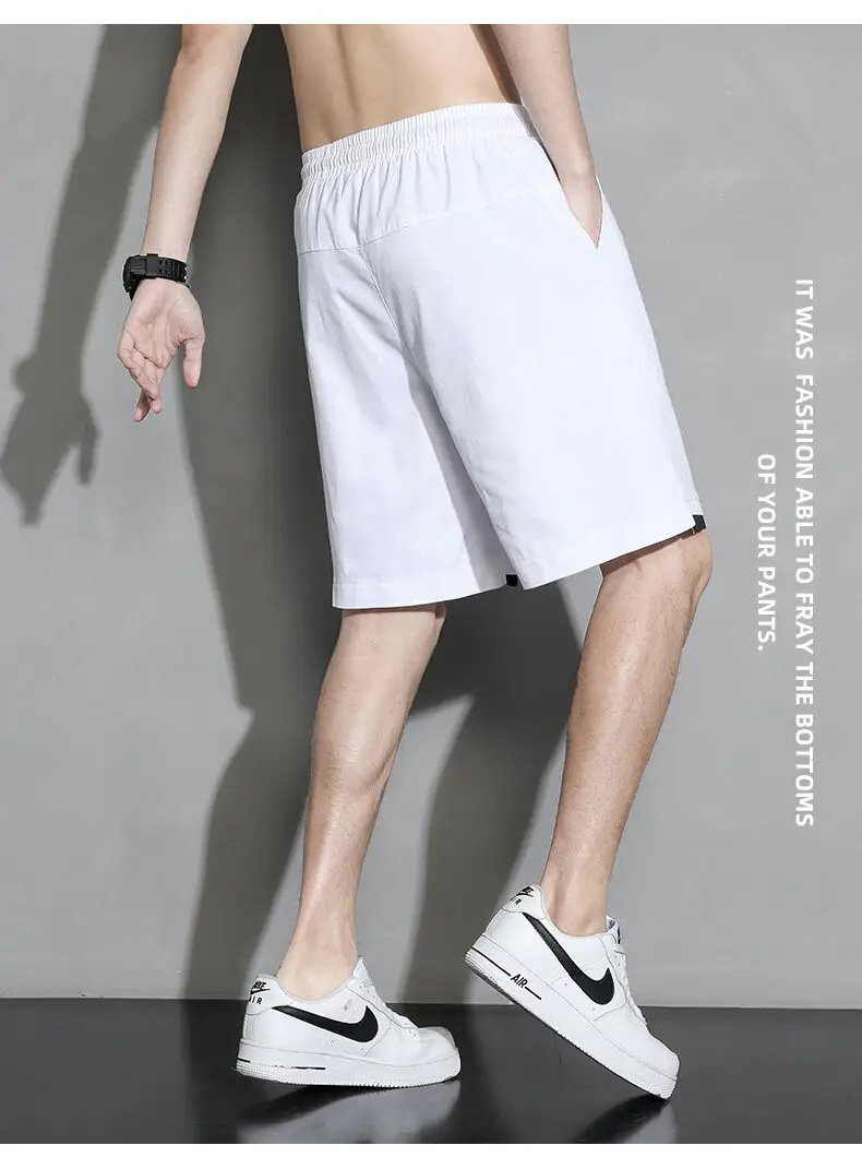 Men's Loose Straight Cotton Shorts Large Summer Casual Pants — feature 10
