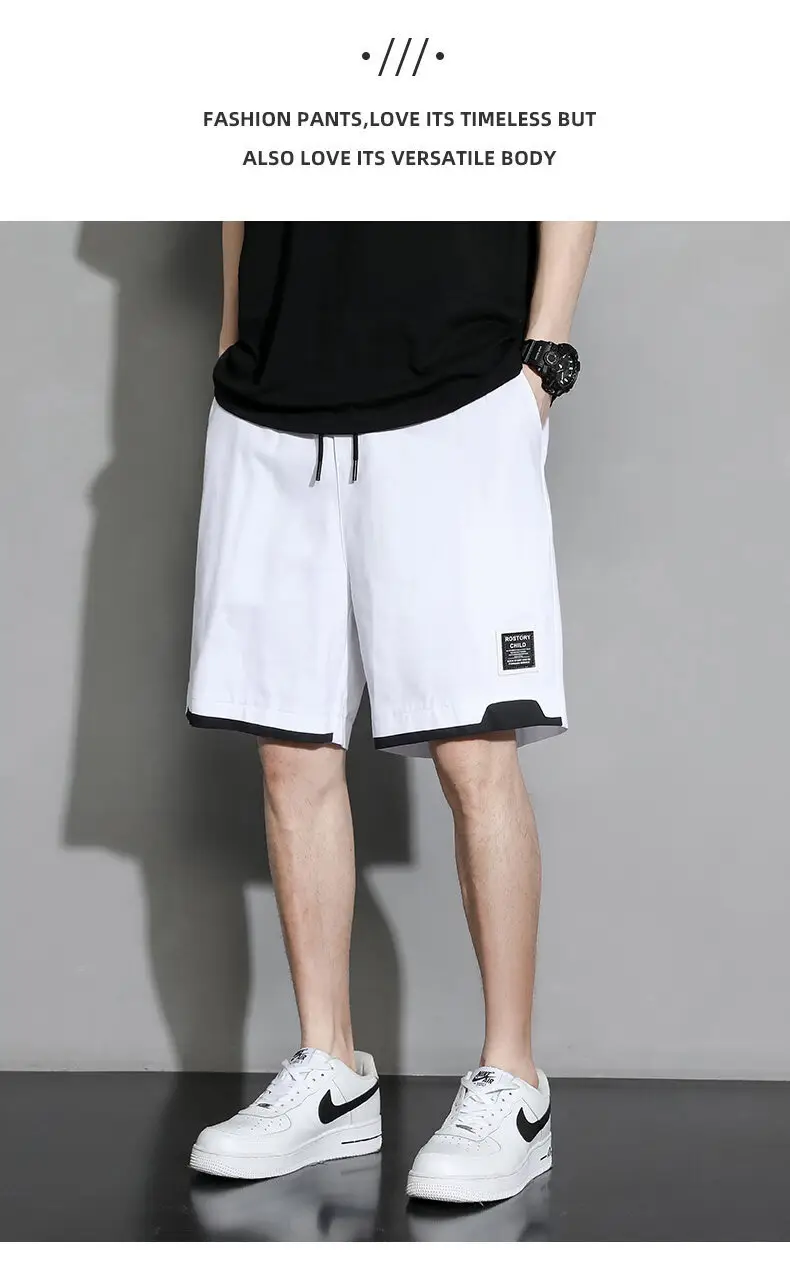 Men's Loose Straight Cotton Shorts Large Summer Casual Pants — feature 11