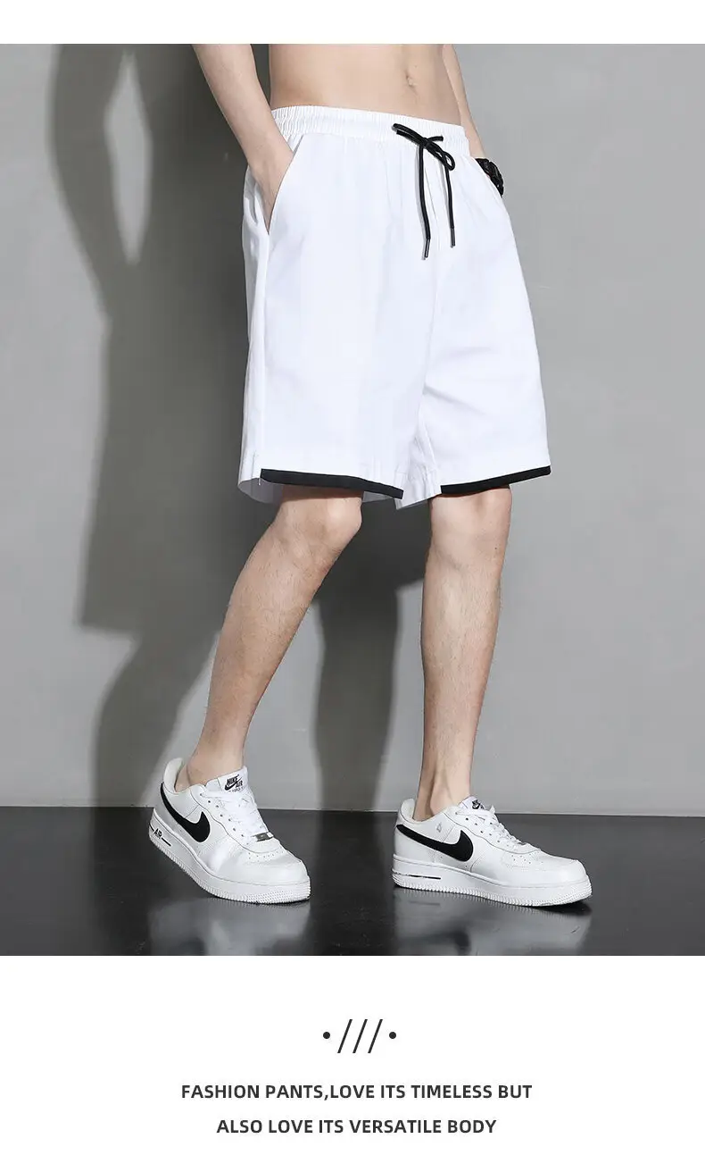 Men's Loose Straight Cotton Shorts Large Summer Casual Pants — feature 12